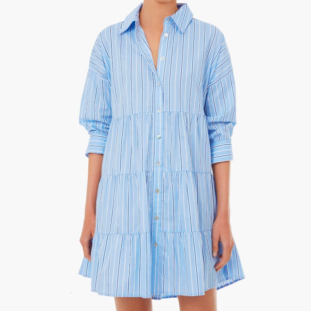 Tuckernuck Pomander Place Shades of Blue Stripe Cara Dress - Picture 2 of 5